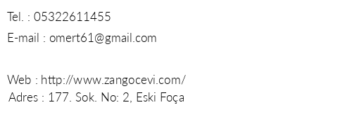 Zango Evi telefon numaralar, faks, e-mail, posta adresi ve iletiim bilgileri